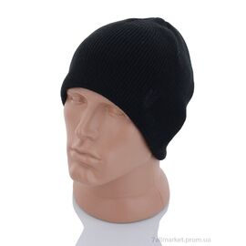 Шапка чоловіча Зима Шапка в'язана з вишивкою тризуб фліс black (5 шт. р.сіткаOne size) "VIOLA" недорого оптом від прямого постачальника