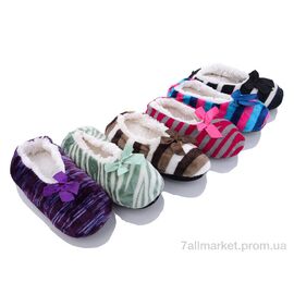 Фотография Тапки женские для дома зима W103 бант mix (12 пар р.36-41) "Deshman" недорого оптом от прямого поставщика