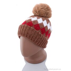 Шапка дитяча Зима KA182-4 brown травка (5 шт. р.сітка50-54) "Red Hat" недорого оптом від прямого постачальника