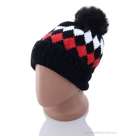 Шапка дитяча Зима KA182-5 black травка (5 шт. р.сітка50-54) "Red Hat" недорого оптом від прямого постачальника