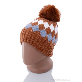 Шапка дитяча Зима KA182-6 brown травка (5 шт. р.сітка50-54) "Red Hat" недорого оптом від прямого постачальника