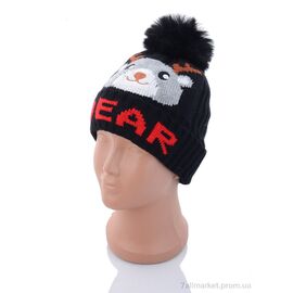 Шапка дитяча Зима KA183-3 black травка (5 шт. р.сітка46-50) "Red Hat" недорого оптом від прямого постачальника