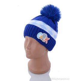 Шапка дитяча Зима KA185-5 blue травка (5 шт. р.сітка46-50) "Red Hat" недорого оптом від прямого постачальника