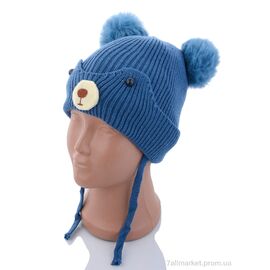 Шапка дитяча Зима KA186-2 blue травка (5 шт. р.сітка44-48) "Red Hat" недорого оптом від прямого постачальника