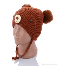 Шапка дитяча Зима KA186-3 brown травка (5 шт. р.сітка44-48) "Red Hat" недорого оптом від прямого постачальника