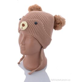 Шапка дитяча Зима KA186-5 brown травка (5 шт. р.сітка44-48) "Red Hat" недорого оптом від прямого постачальника