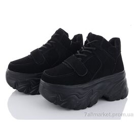 Черевики жіночі стильні Зима 197-158 black (8 пар р.36-41) "Violeta" недорого оптом від прямого постачальника