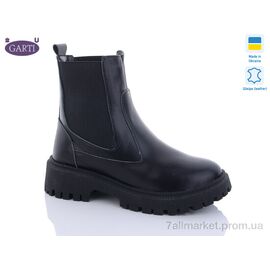 Черевики жіночі стильні Зима 361 чорна шкіра хутро (6 пар р.36-40) "Garti" недорого оптом від прямого постачальника