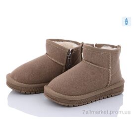 Фотография Угги детские утепленные зима B311 brown (12 пар р.26-31) "Мир" недорого оптом от прямого поставщика