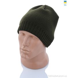 Шапка чоловіча Зима Шапка резинка по низу на флісі 001-2 хакі (5 шт. р.сіткаOne size) "VIOLA" недорого оптом від прямого постачальника