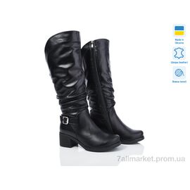 Чоботи жіночі зручні Зима Sofi Stails ВЛАДА 4054 чорна шкіра (6) (6 пар р.37-42) "Prime-Opt" недорого оптом від прямого постачальника