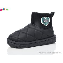 Фотография Угги детские утепленные зима A1006-4 black (8 пар р.31-35) "Yalike" недорого оптом от прямого поставщика