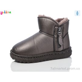 Фотография Угги детские утепленные зима A1015-6 gun (8 пар р.31-36) "Yalike" недорого оптом от прямого поставщика