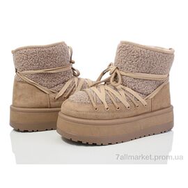 Фотография Угги женские утепленные зима 20-1063-2 khaki (8 пар р.36-41) "Violeta" недорого оптом от прямого поставщика