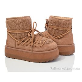 Фотография Угги женские утепленные зима 20-1063-3 camel (8 пар р.36-41) "Violeta" недорого оптом от прямого поставщика