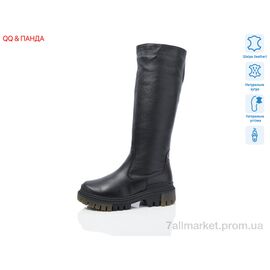 Чоботи жіночі зручні Зима 703 black (6 пар р.36-41) "QQ&Панда" недорого оптом від прямого постачальника