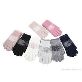 Рукавички жіночі Зима 7152 mix (12 шт. р.сітка6,5-8,5) "KUINH" недорого оптом від прямого постачальника