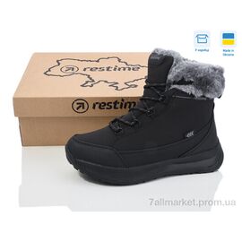 Черевики жіночі стильні Зима AWZ24299 black (8 пар р.36-41) "Restime" недорого оптом від прямого постачальника
