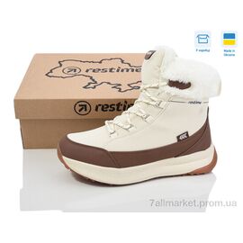 Черевики жіночі стильні Зима AWZ24299  beige (8 пар р.36-41) "Restime" недорого оптом від прямого постачальника