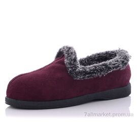 Тапки жіночі для будинку Зима 2022 бордо (6 пар р.38-42) "Slippers" недорого оптом від прямого постачальника