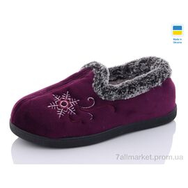 Тапки жіночі для будинку Зима 2202 ягідний (6 пар р.37-42) "Slippers" недорого оптом від прямого постачальника