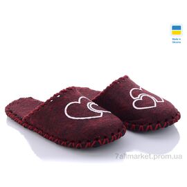 Фотография Тапки женские для дома Весна/осень 293W бордовый (9 пар р.36-41) "Active" недорого оптом от прямого поставщика