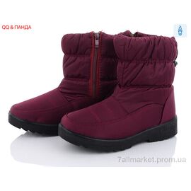 Дутики жіночі утеплені Зима D21R141 bordo (12 пар р.36-41) "QQ&Панда" недорого оптом від прямого постачальника