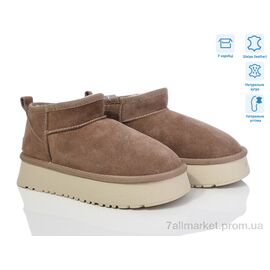 Фотография Угги женские утепленные зима M6118-5 d.khaki (8 пар р.36-41) "Violeta" недорого оптом от прямого поставщика