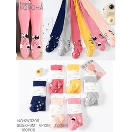 Фотография Колготы детские на девочку KW3309-1 mix р.0.6-1 "Корона" недорого оптом от прямого поставщика