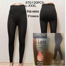 Фотография Лосины женские тёплые 970 black р.48-54 "Алия" недорого оптом от прямого поставщика