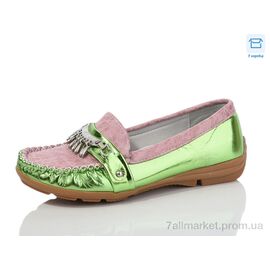 Мокасини дитячі демісезонні Весна/осінь 1009-26 green (10 пар р.30-36) "DeMur" недорого оптом від прямого постачальника