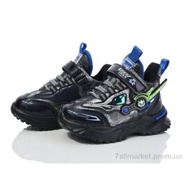Кросівки дитячі модні Зима 2115-A211S black-blue (12 пар р.21-26) "Мир" недорого оптом від прямого постачальника