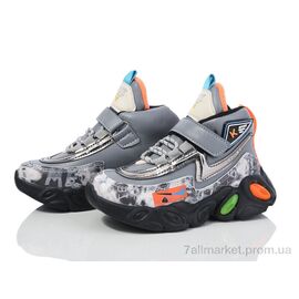 Фотография Кроссовки детские модные зима 2117-A215B grey (12 пар р.26-31) "Мир" недорого оптом от прямого поставщика