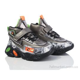 Фотография Кроссовки детские модные зима 2117-A215B gun (12 пар р.26-31) "Мир" недорого оптом от прямого поставщика