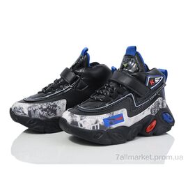 Фотография Кроссовки детские модные зима 2117-A215B blue (12 пар р.26-31) "Мир" недорого оптом от прямого поставщика