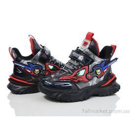 Кросівки дитячі модні Зима 2117-A211B black-red (12 пар р.26-31) "Мир" недорого оптом від прямого постачальника