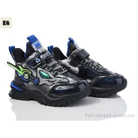 Кросівки дитячі модні Зима 2117-A211B black-blue (12 пар р.26-31) "BIG" недорого оптом від прямого постачальника