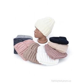 Жіноча шапка Зима SA1377 mix фліс (10 шт. р.сітка54-58) "Red Hat" недорого оптом від прямого постачальника