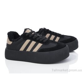 Фотография Кроссовки женские модные зима HZ01-M3438-1 black (8 пар р.36-41) "Violeta" недорого оптом от прямого поставщика