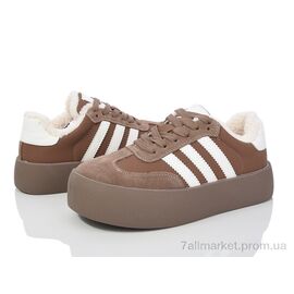 Фотография Кроссовки женские модные зима HZ01-M3438-5 d.khaki (8 пар р.36-41) "Violeta" недорого оптом от прямого поставщика