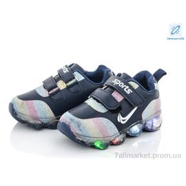 Фотография Кроссовки детские модные Весна/осень AFC013-2 LED (8 пар р.21-26) "SANLIN" недорого оптом от прямого поставщика