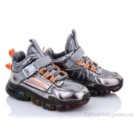 Фотография Кроссовки детские модные Весна/осень AFB833 grey (10 пар р.27-31) "SANLIN" недорого оптом от прямого поставщика