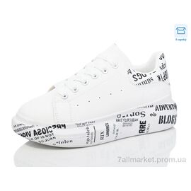 Фотография Кроссовки женские модные Весна/осень NK68 white (8 пар р.36-41) "SANLIN" недорого оптом от прямого поставщика