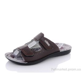 Шльопанці чоловічі пляжні Літо T7055Ш brown (12 пар р.41-45) "SANLIN" недорого оптом від прямого постачальника