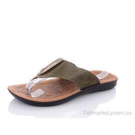 Фотография Шлепки мужские пляжные Лето E3105B khaki (12 пар р.41-45) "SANLIN" недорого оптом от прямого поставщика