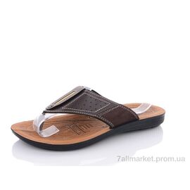 Фотография Шлепки мужские пляжные Лето E3105B brown (12 пар р.41-45) "SANLIN" недорого оптом от прямого поставщика