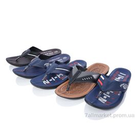 Фотография Шлепки мужские пляжные Лето V54 mix (30 пар р.41-45) "SANLIN" недорого оптом от прямого поставщика