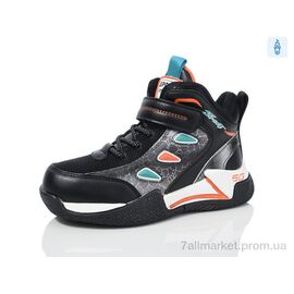 Фотография Ботинки детские удобные Весна/осень 71651B black-green (8 пар р.27-32) "SANLIN" недорого оптом от прямого поставщика