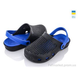 Фотография Кроксы детские летние Лето B302 чер-сині (6 пар р.36-41) "SANLIN 2" недорого оптом от прямого поставщика