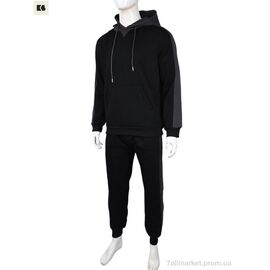 Спортивний костюм чоловічий Весна/осінь 3838-12-1 black (5 шт. р.сіткаL-4XL) "BIG" недорого оптом від прямого постачальника
